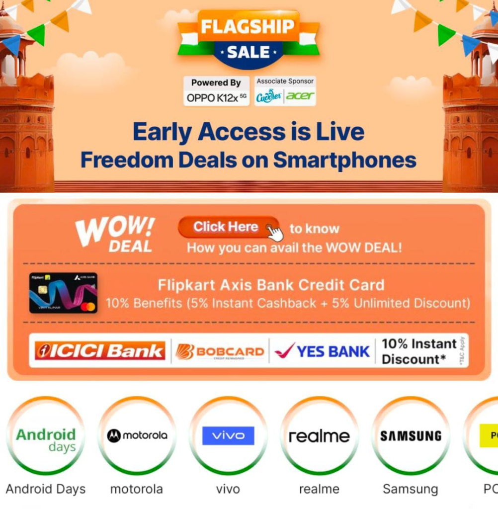 Flipkart Independence Day Sale Deals on Mobile Phones 2024

