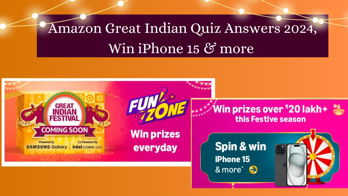 Amazon Great Indian Festival Quiz Answers Today 18th Sept 2024 win iPhone 15